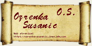Ozrenka Susanić vizit kartica